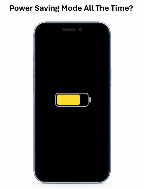 iPhone Low Power Mode enabled to extend battery life